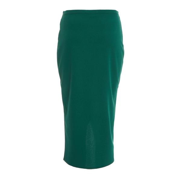 Green Wrap Midi Skirt