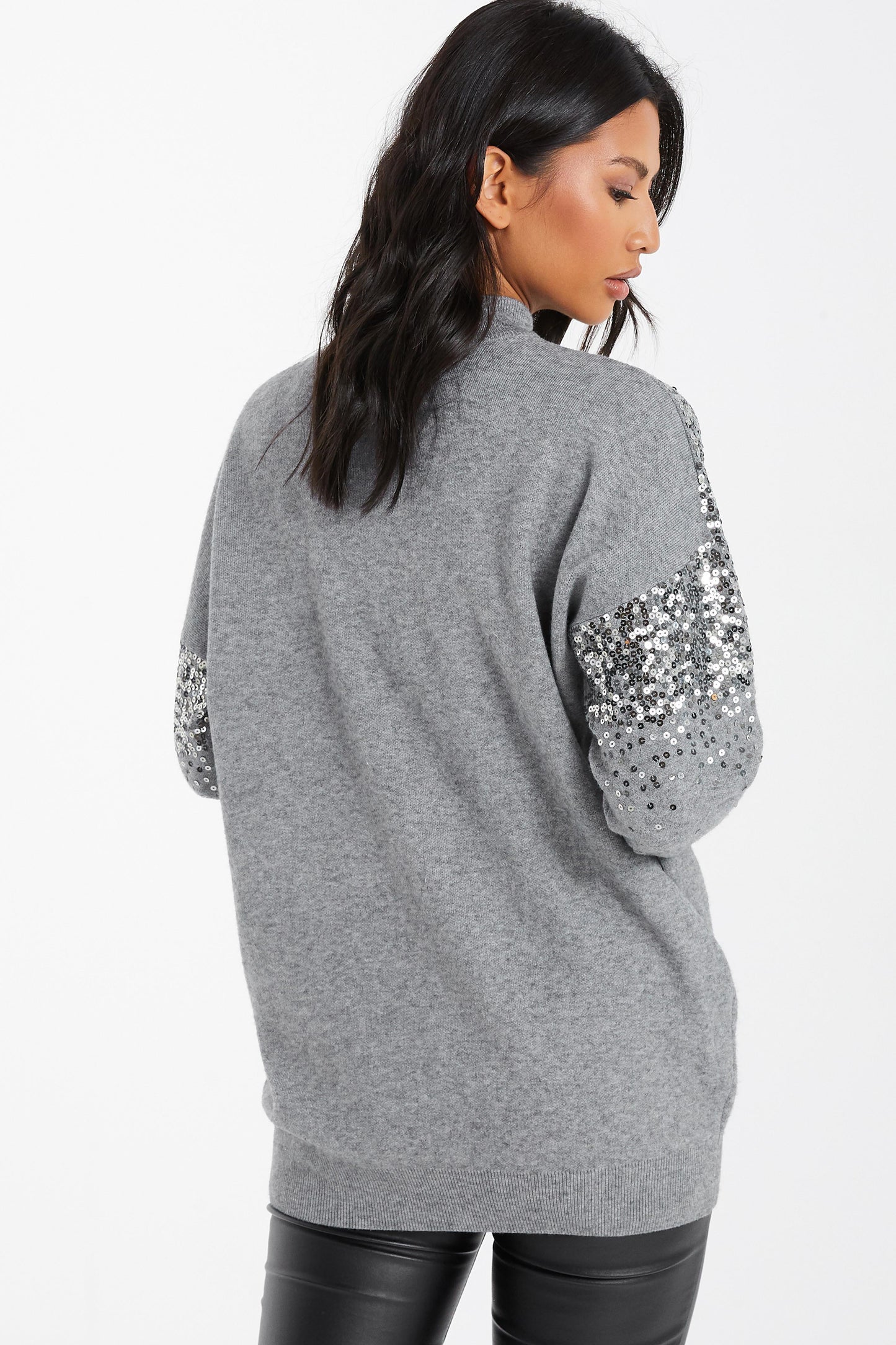 Knitted Long Sequin Jumper