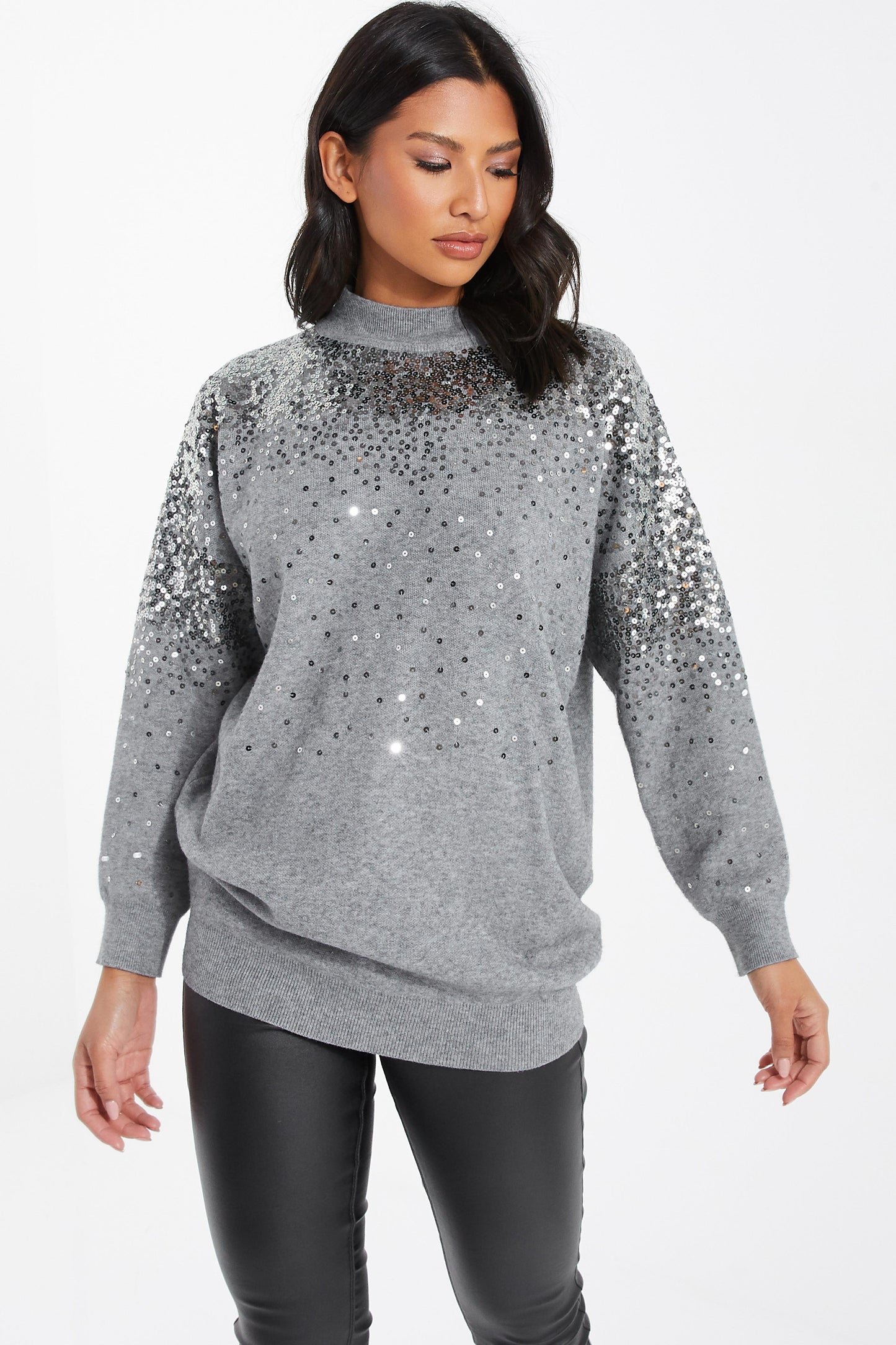 Knitted Long Sequin Jumper